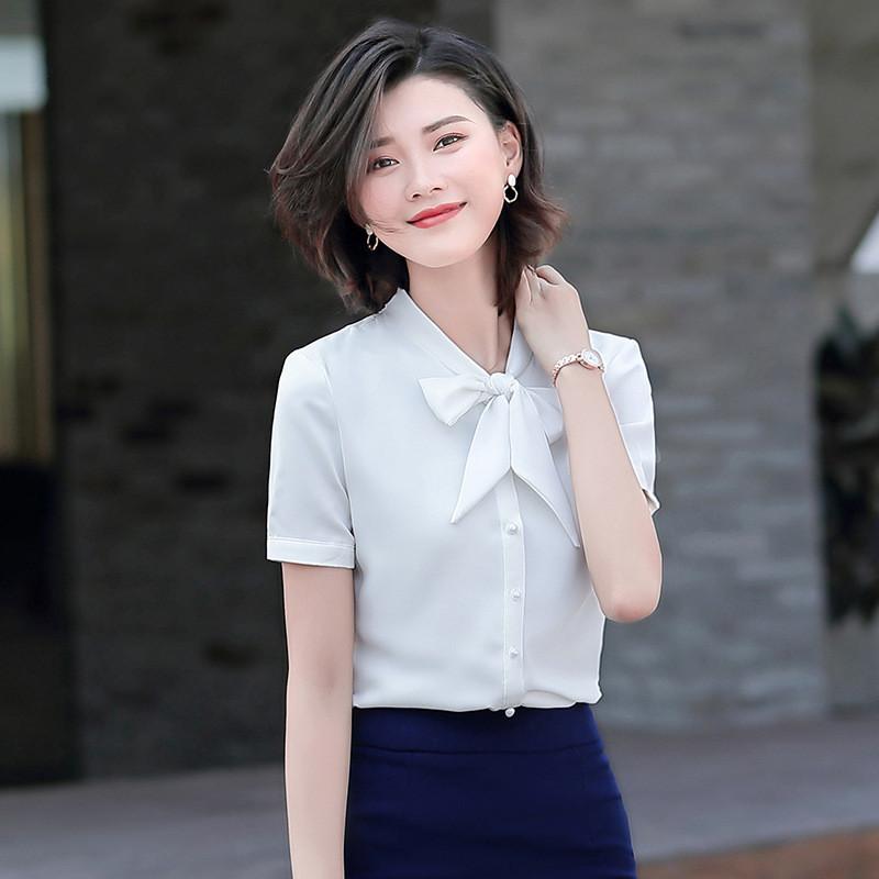 ワイシャツ 半袖 レディース ブラウス シャツ リボン 半袖シャツ ビジネス 事務服 オフィス おしゃれ 通勤 通学 就活 細身 体型カバー ホワイト ワイシャツ 半袖 レディース ブラウス シャツ リボン 半袖シャツ