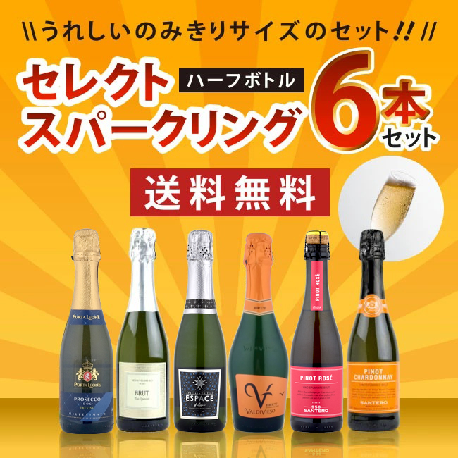 ワインセット セレクト スパークリング ワイン ハーフサイズ 6本セット