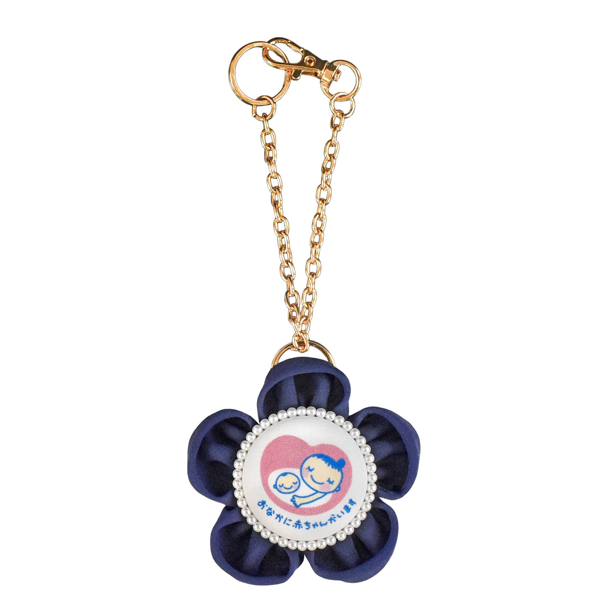 マタニティマーク キーホルダー ロゼット cocomam フラワーシフォン