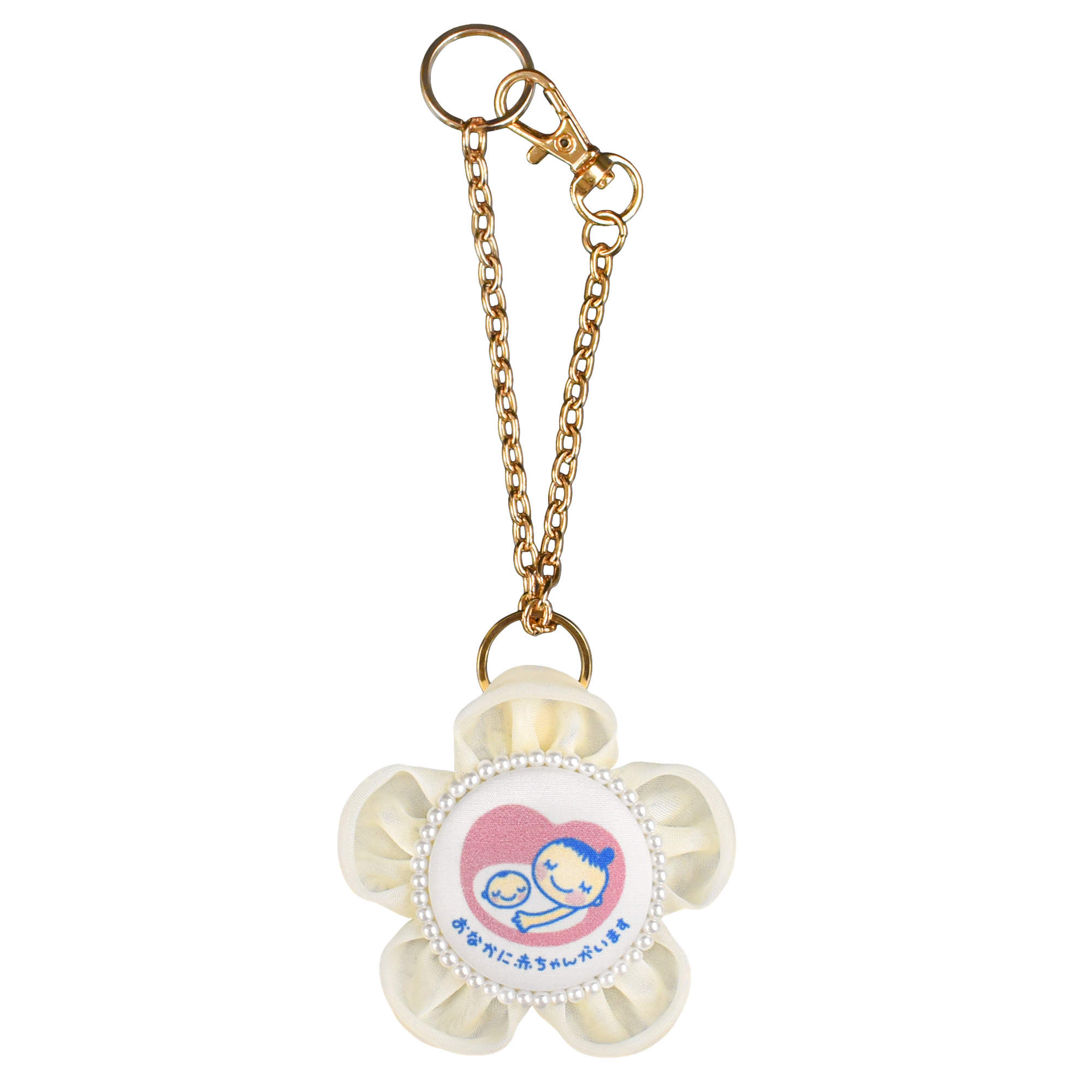 マタニティマーク キーホルダー ロゼット cocomam フラワーシフォン