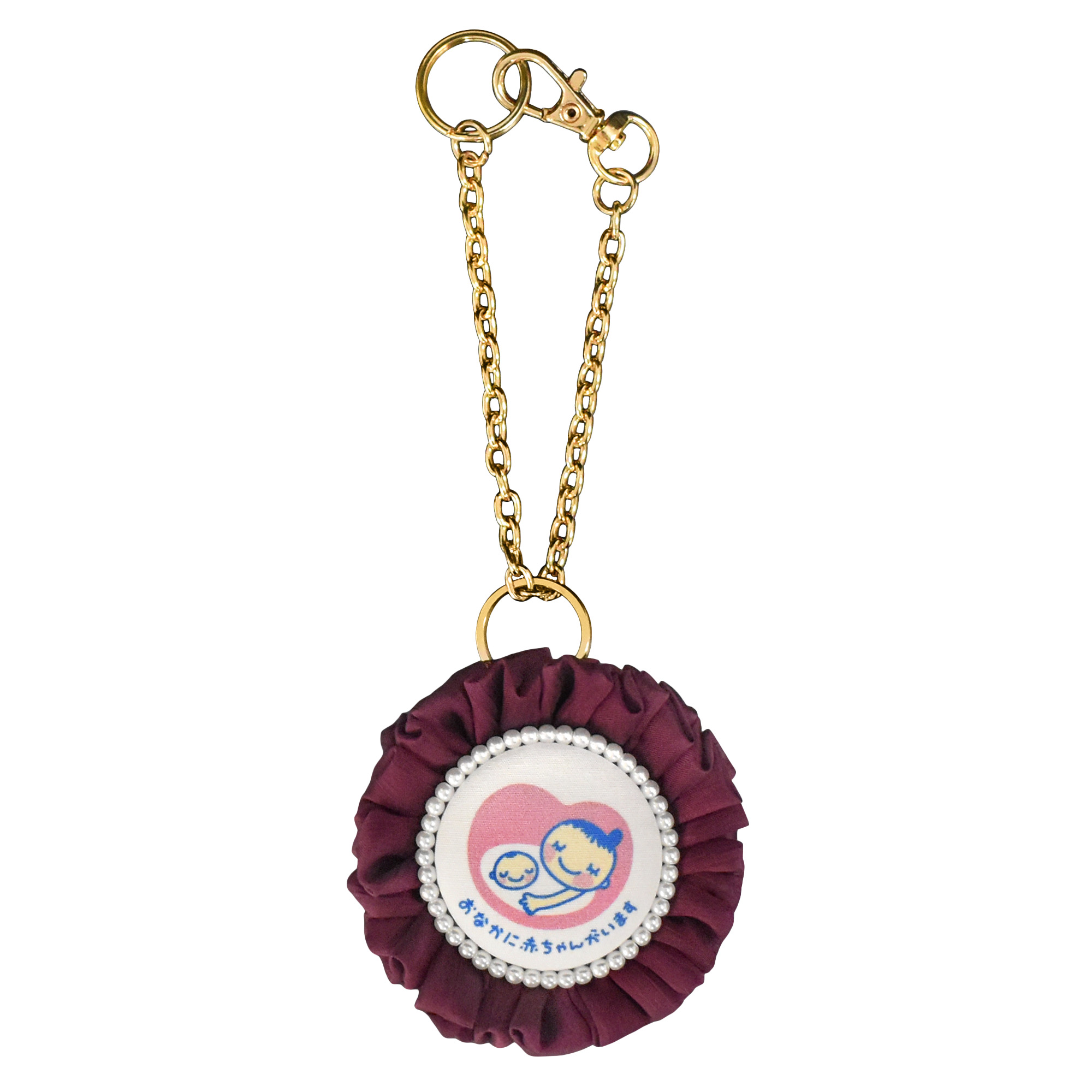 マタニティマーク キーホルダー ロゼット cocomam ふわふわシフォン