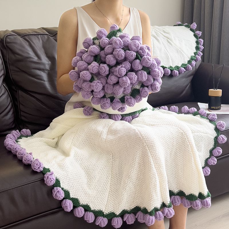 ブーケ ブランケット かぎ針編み DIY 花束 編み キット 手作り花束毛布