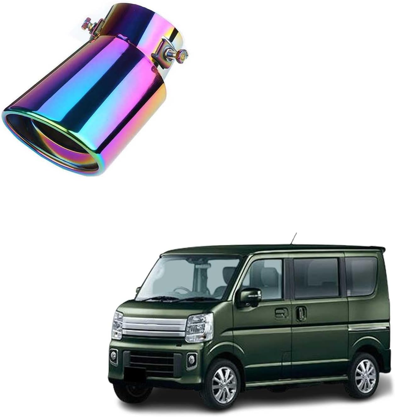 aオールステンレスDA17Vスズキエブリイバン(NA)用マフラーカッター軽自動車 車外用品 ステンレス製 マフラーカッター スズキ?エブリイ/エブリイ