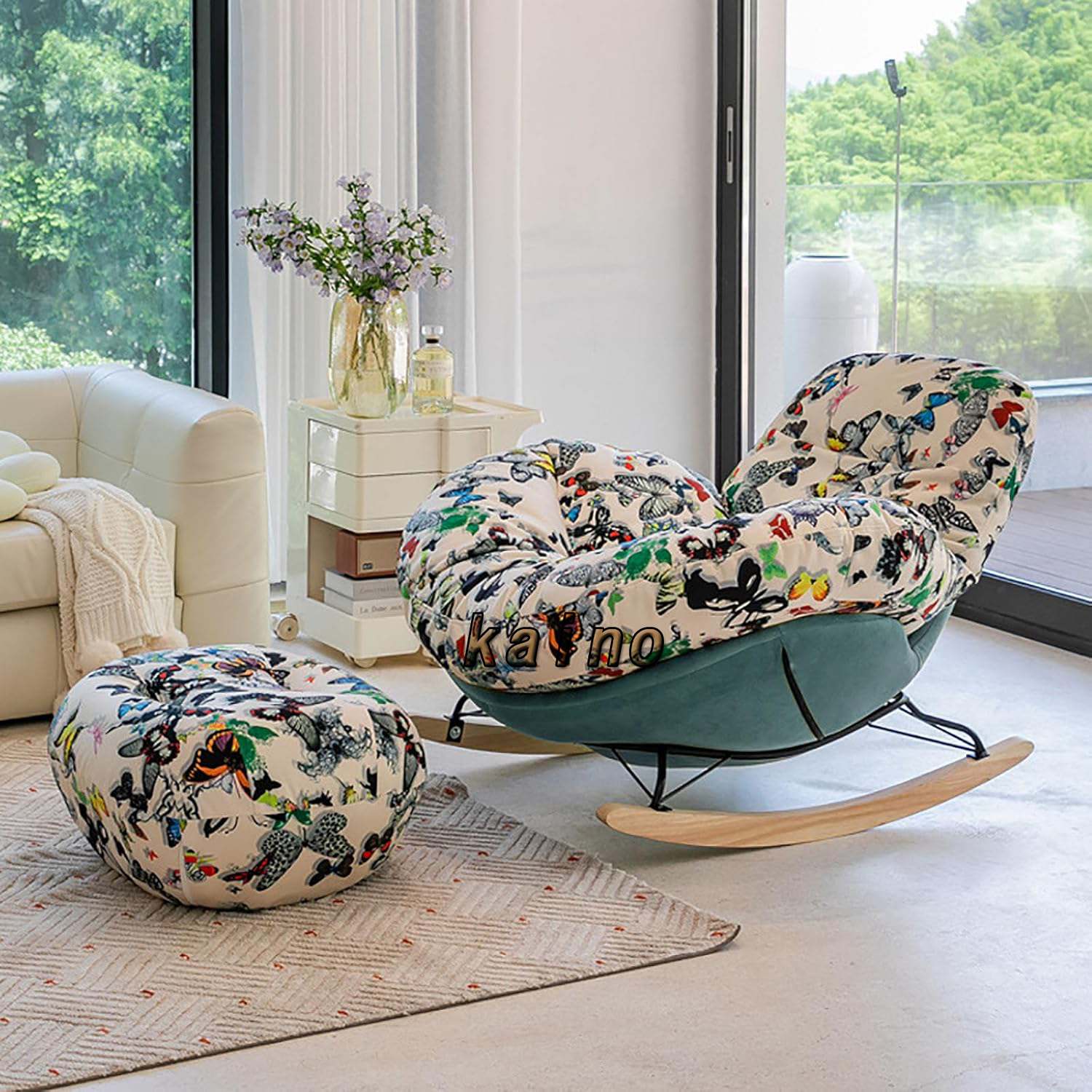 ロッキングチェア 組立簡単 リクライニングチ 耐荷重200kg リラックス