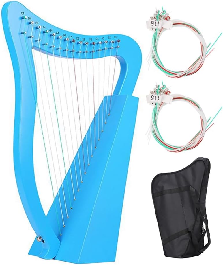 竪琴ハープ アイリッシュハープ 15弦ハープ マホガニー弦楽器 純粋な音