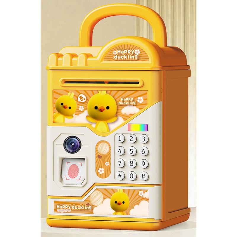 貯金箱 楽しくてかわいい大容量貯金箱 指紋認証 自動転がりお金 自動