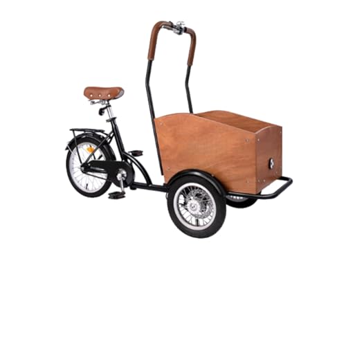 シルバー 三輪車 2バスケット ハンドブレーキ 三輪車、デュアルブレーキ三輪自転車、高炭素鋼フレーム、後部座席付き