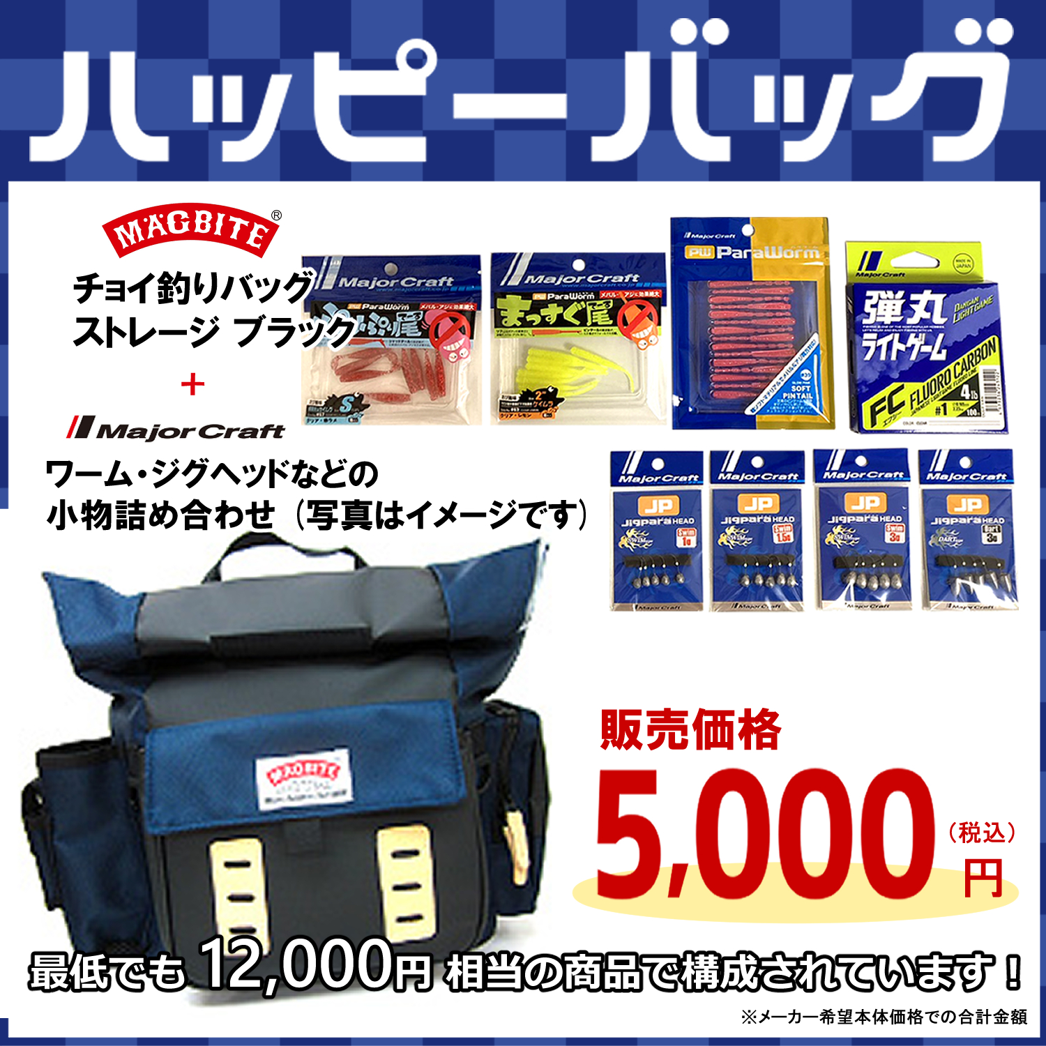 激安ハッピーバッグ ライトソルト福袋 ネイビー マグバイト メジャークラフト 送料無料