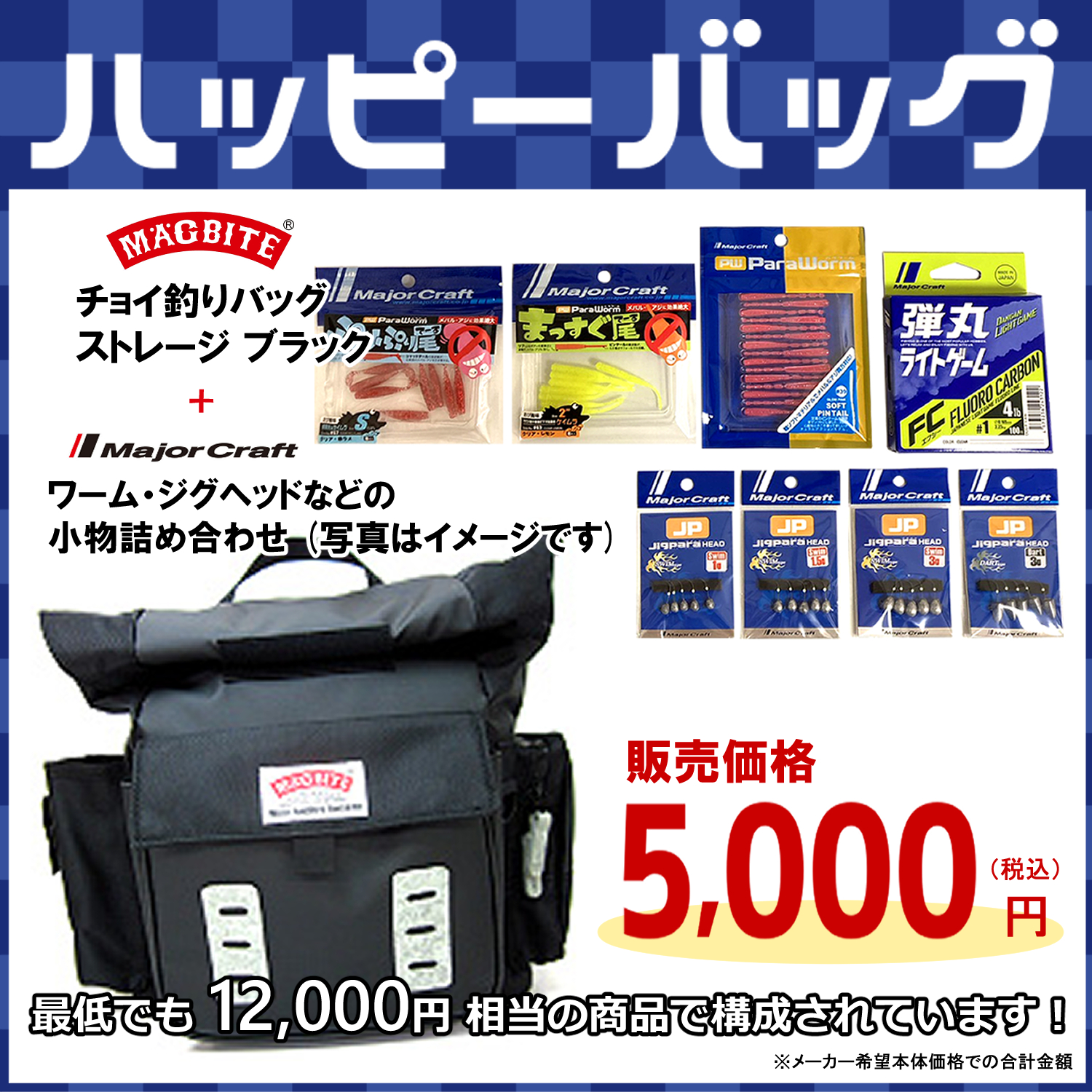 激安ハッピーバッグ ライトソルト福袋 ブラック マグバイト メジャークラフト 送料無料