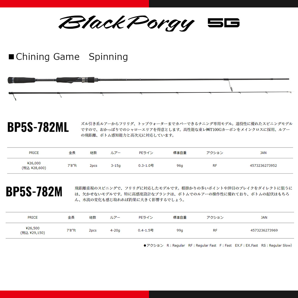 メジャークラフト ブラックポーギー 5G チニング ベイトモデル BP5B-782ML 送料無料｜masubitoshoten｜02