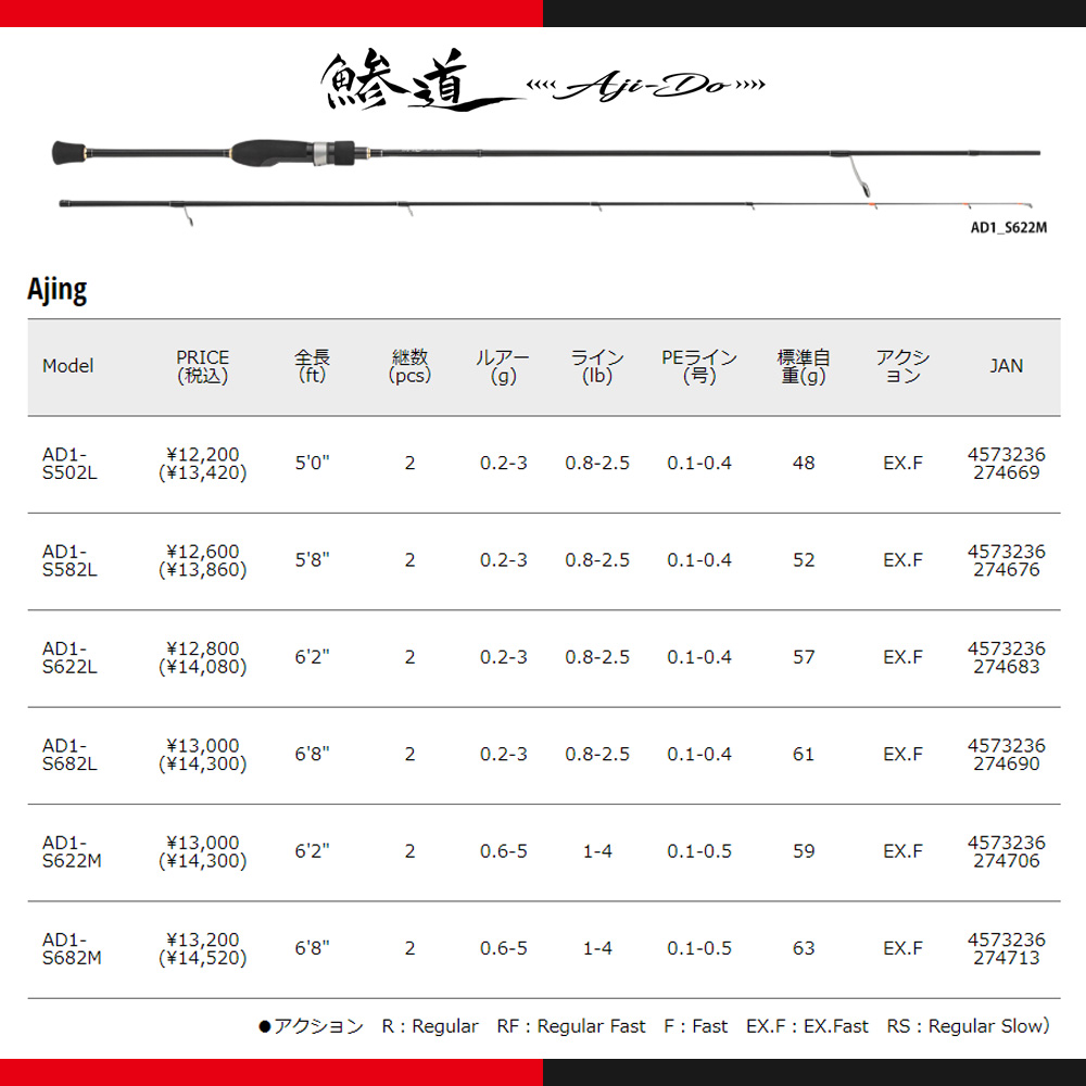 メジャークラフト 鯵道 1G AD1-S502L 送料無料 アウトドア、釣り、旅行