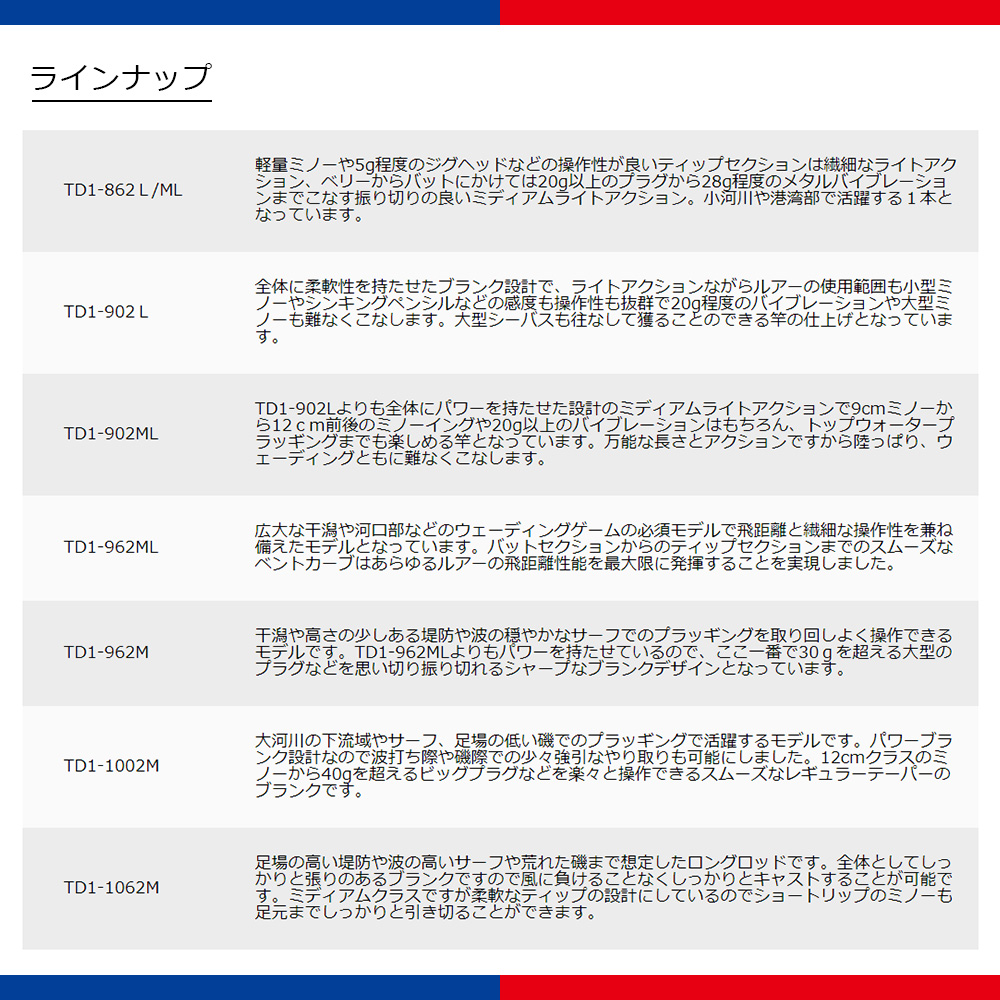 メジャークラフト タイドリフト 1G TD1-862L/ML 送料無料｜masubitoshoten｜03