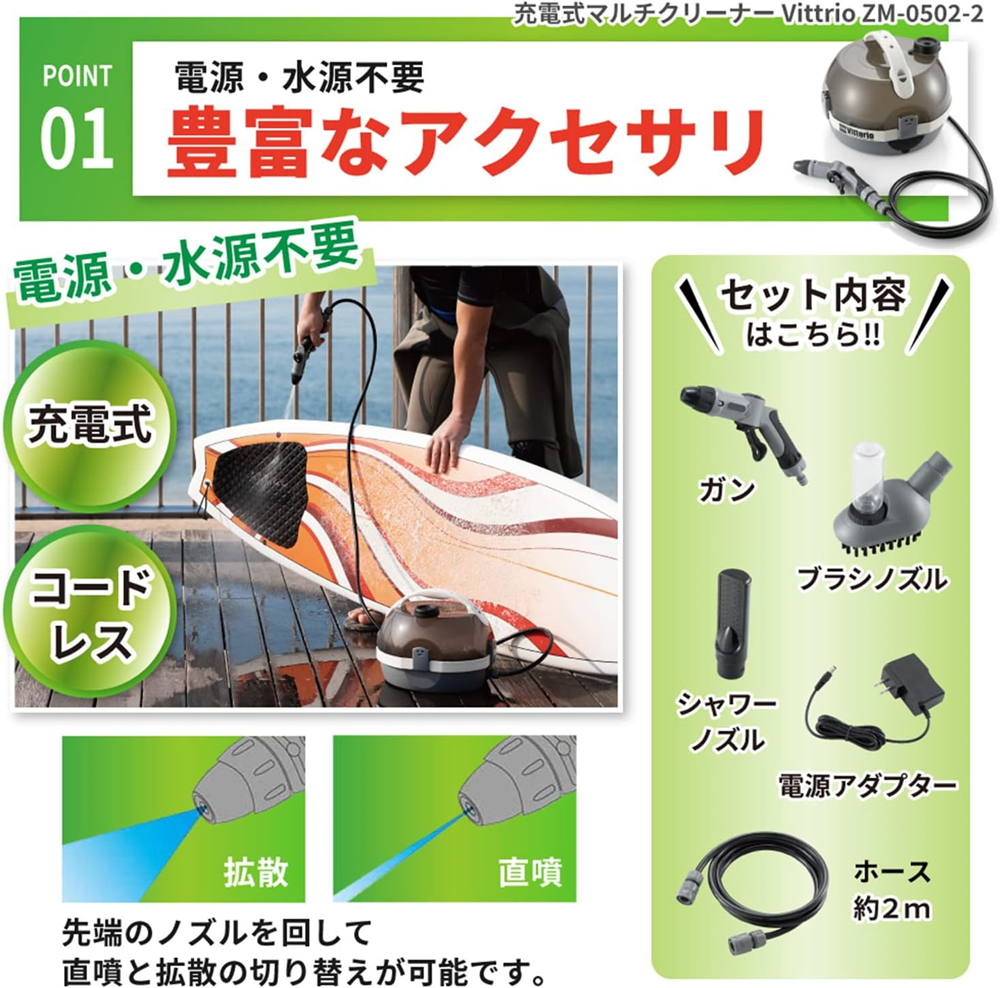 高圧洗浄機 コードレス 充電式 タンク式 家庭用 洗車 充電式高圧