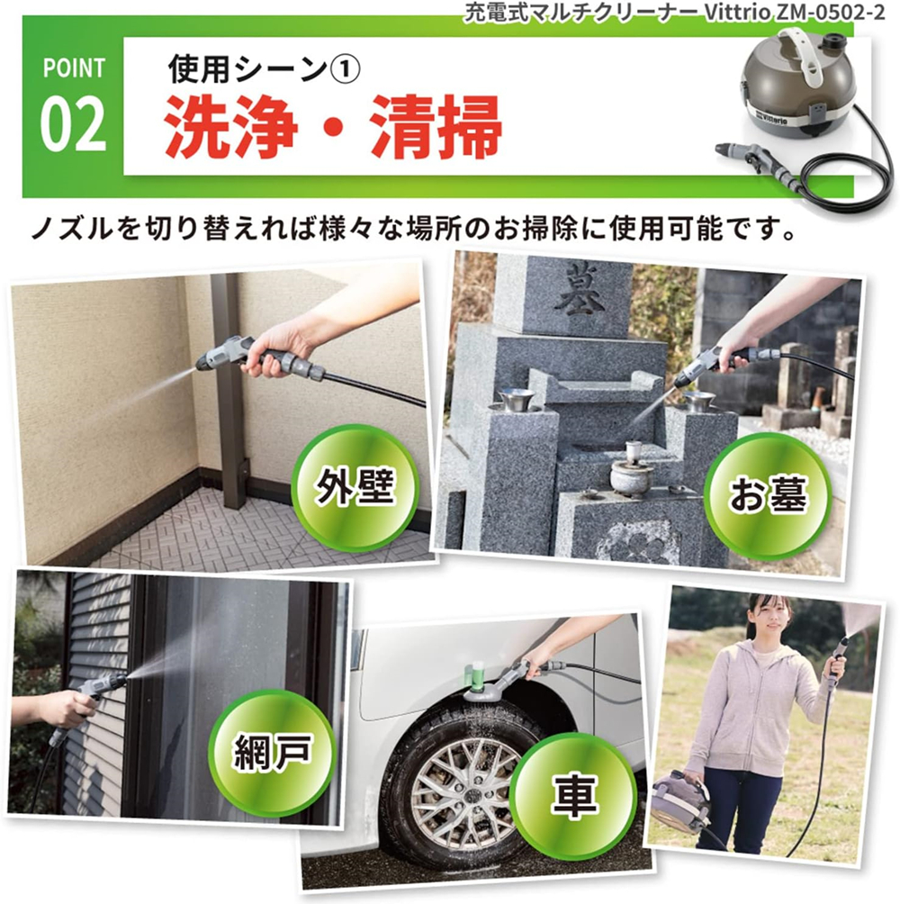 高圧洗浄機 コードレス 充電式 タンク式 家庭用 洗車 充電式高圧洗浄機