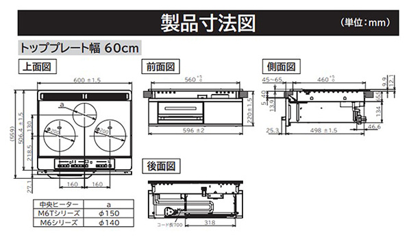 IHクッキングヒーター ビルトイン 日立 幅60cm 200V 2口IH IHヒーター