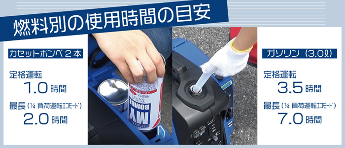 発電機 2WAY式 携帯発電機 ジーキュービック G-cubic カセットボンベ