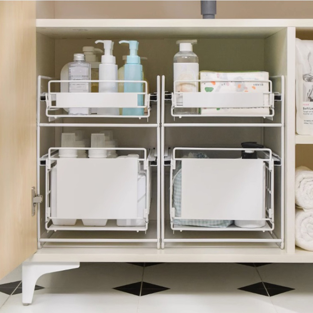 シンク下収納 ラック スライド 棚 2段 引き出し 調味料収納ラック 台所