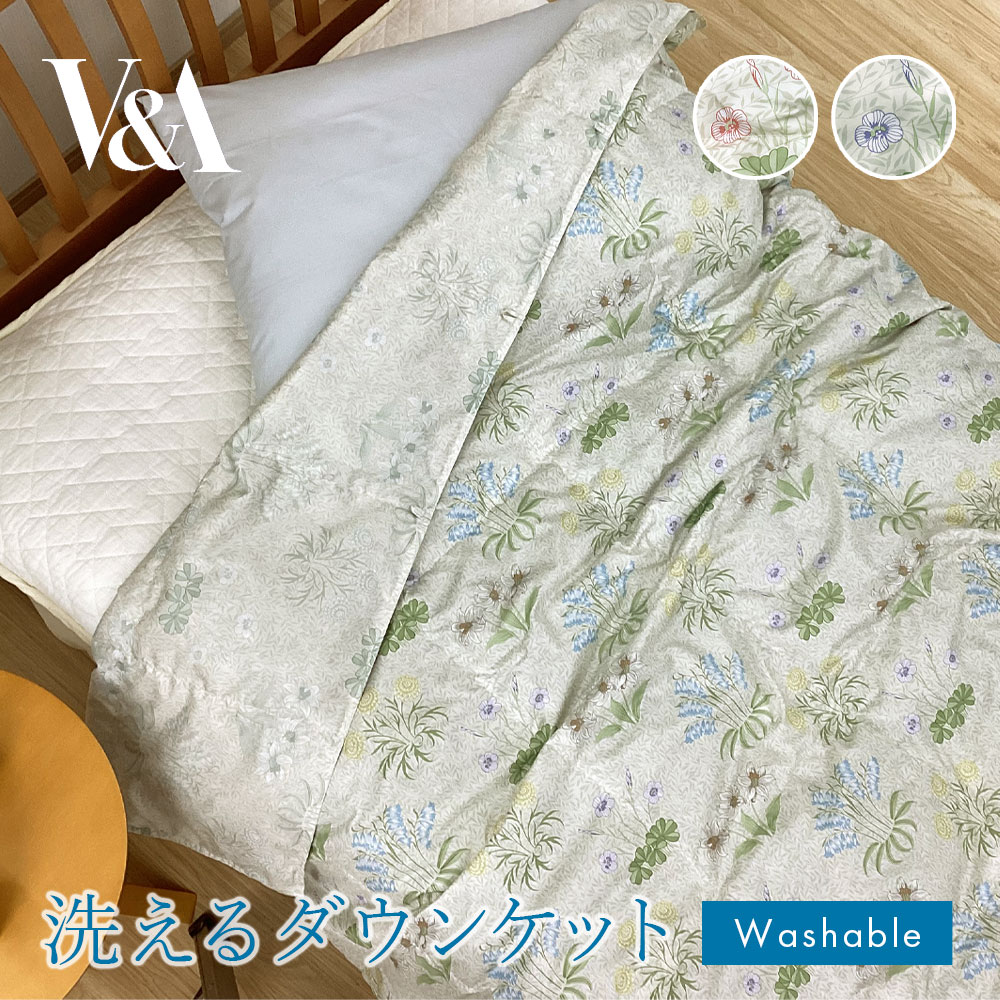 ロマンス小杉 洗える羽毛肌掛けふとん ダウンケット シングル V&A 2804