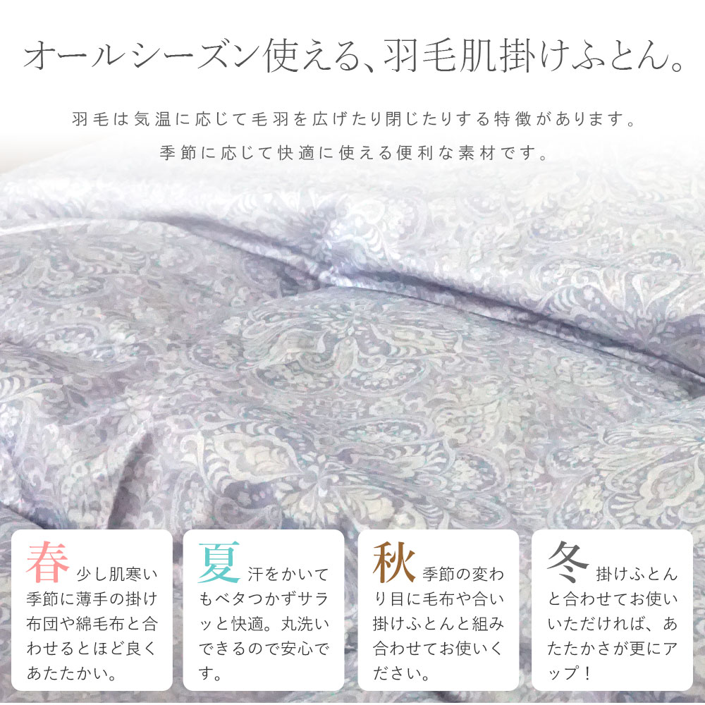 西川（nishikawa） 肌掛け布団 羽毛 ダウンケット 洗える シングル