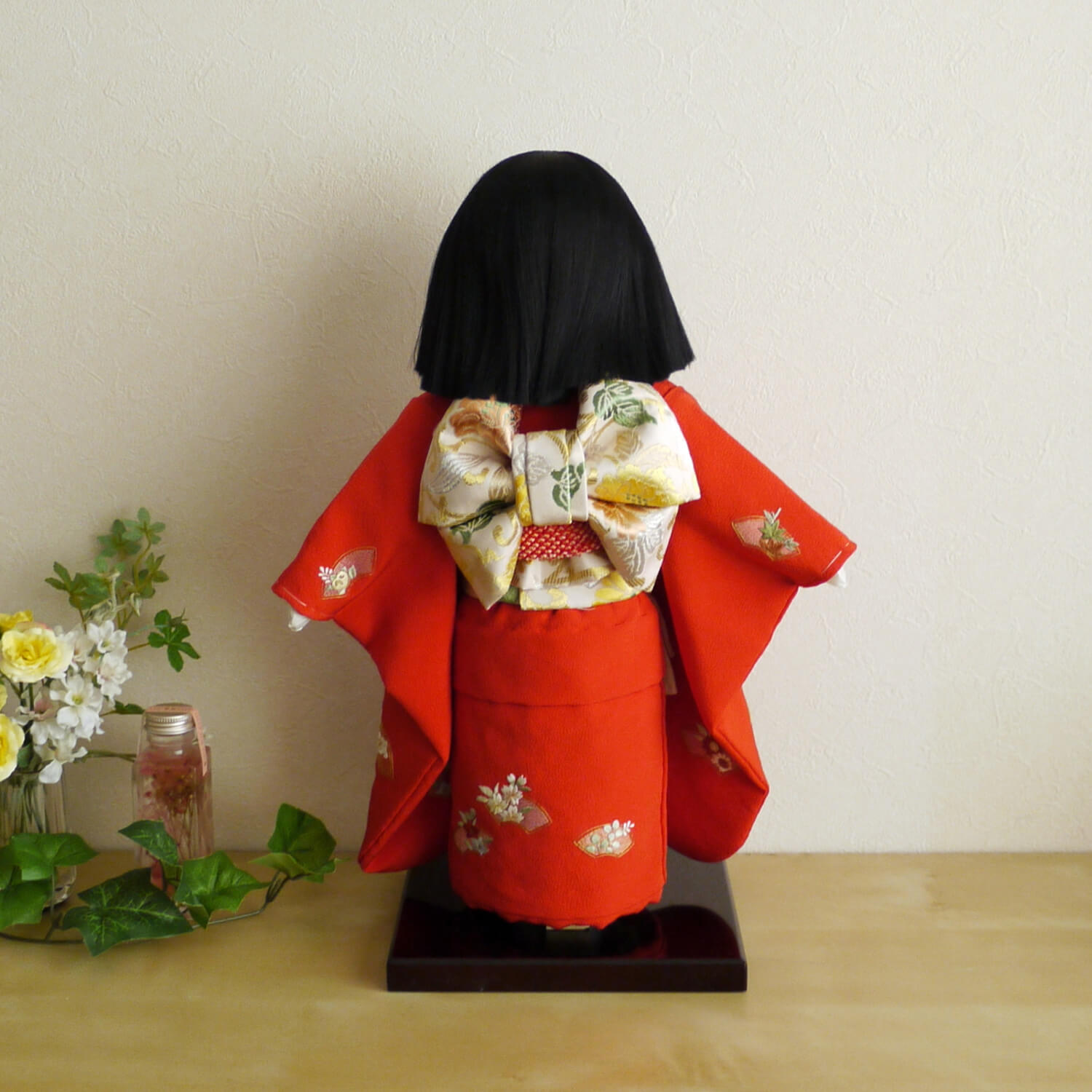 赤 鶴刺繍 市松人形着物12号夏若緑 000000000561_dZgQHGp.jpg