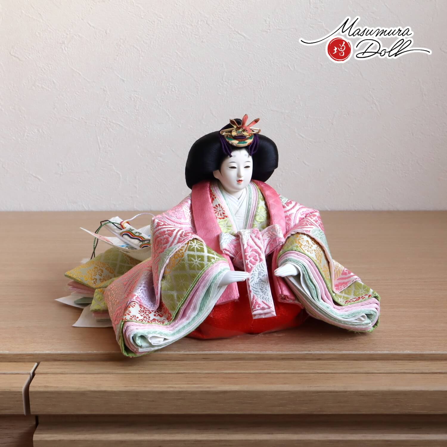 雛人形 ひな人形 おひなさま 平安雛幸 京11番 正絹西陣織 黄櫨染 桐竹