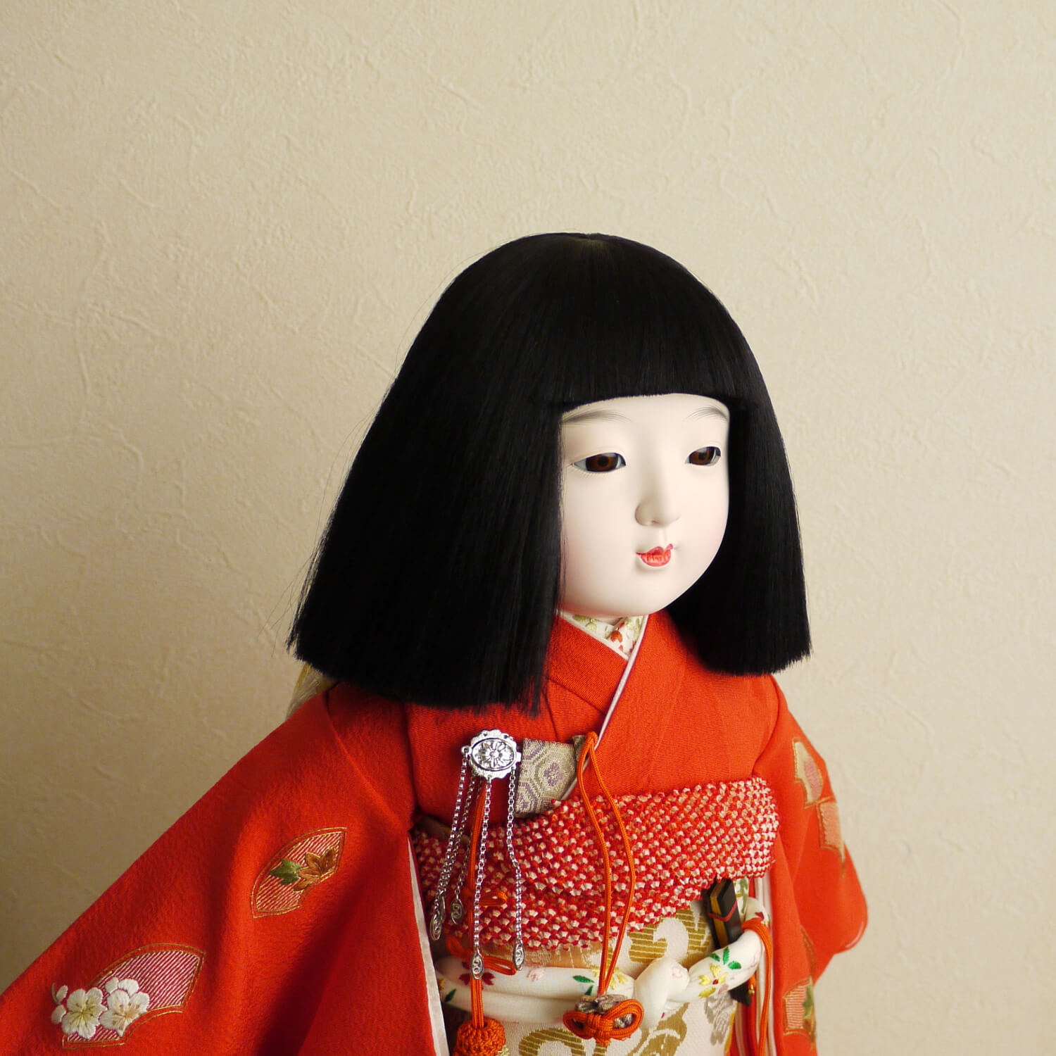 赤 鶴刺繍 市松人形着物12号夏若緑 000000000561_dZgQHGp.jpg