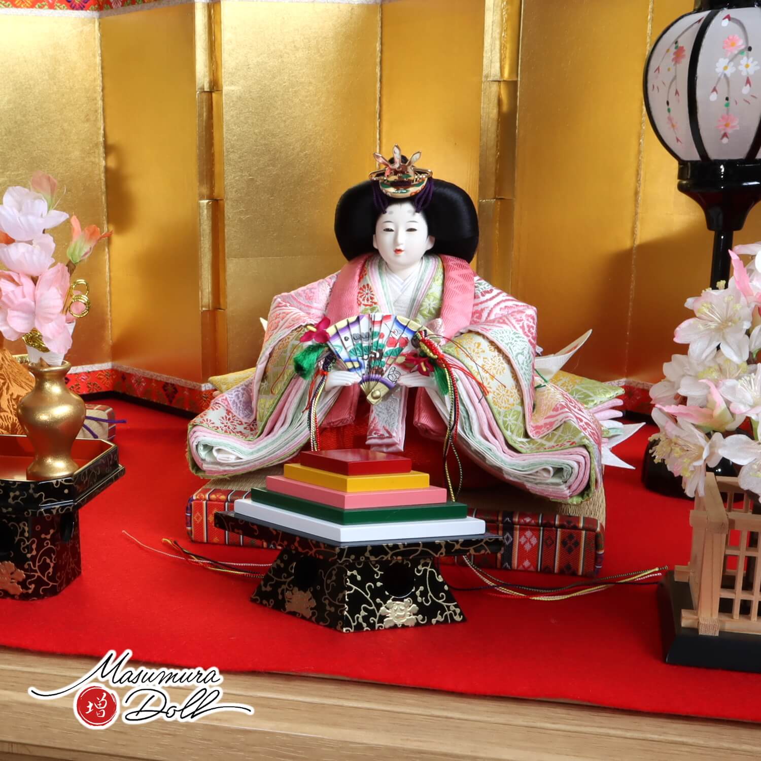 雛人形 ひな人形 おひなさま 平安雛幸 京11番 正絹西陣織 黄櫨染 桐竹