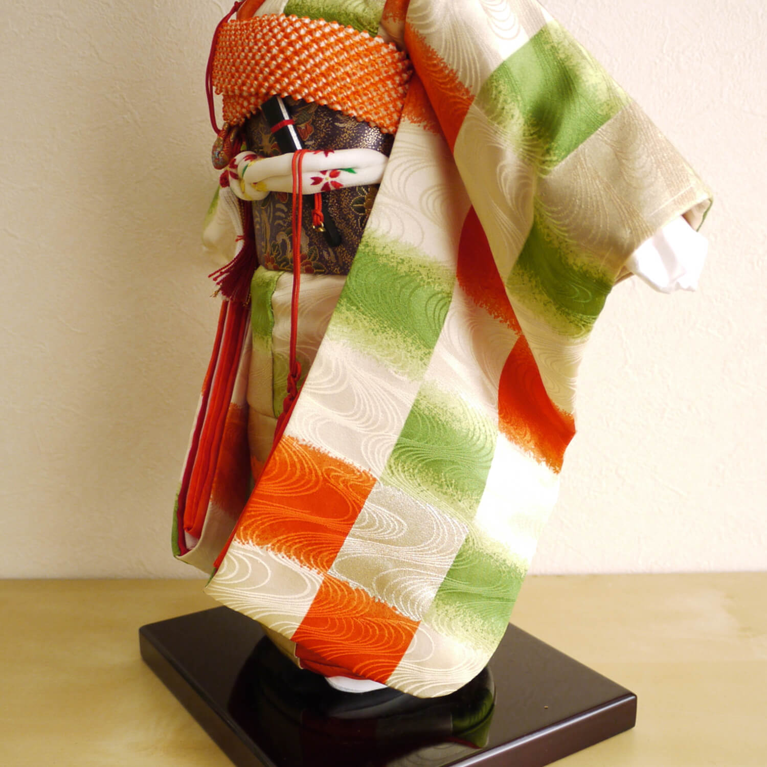 市松人形 元賀章介 12号尺二正絹別染め 市松 増村人形店 MMN0176