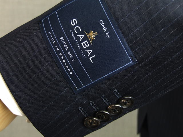 【A体】【AB体】【BB体】【日本製】【春夏秋物】【SCABAL スキャバル〜 super140´s】ベーシックタイプ　2ボタンシングルスーツ/ストライプ