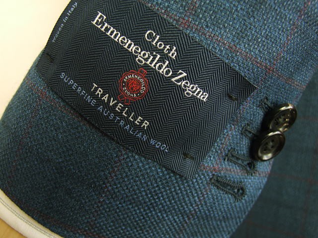 スタイリッシュタイプ ジャケット【A体】【AB体】【BB体】【春夏秋】【Ermenegildo Zegna ゼニア〜TRAVELLER】青紺/グレー/チェック柄の画像