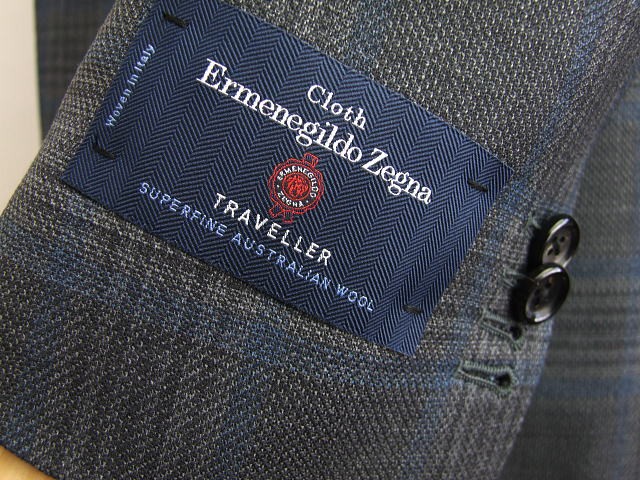 スタイリッシュタイプ ジャケット【A体】【AB体】【BB体】【春夏秋】【Ermenegildo Zegna ゼニア〜TRAVELLER】青紺/グレー/チェック柄の画像