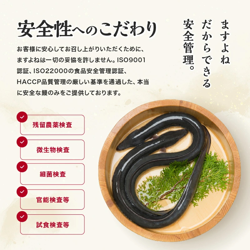 ★ギフトパッケージ配送仕様★ 母の日 ますよね 新仔うなぎ蒲焼き 200g×2尾 計400g 炭火焼き 蒸し2回 焼き6回 中国産 ISO認証 HACCP管理 タレ山椒付 | ますよね | 10