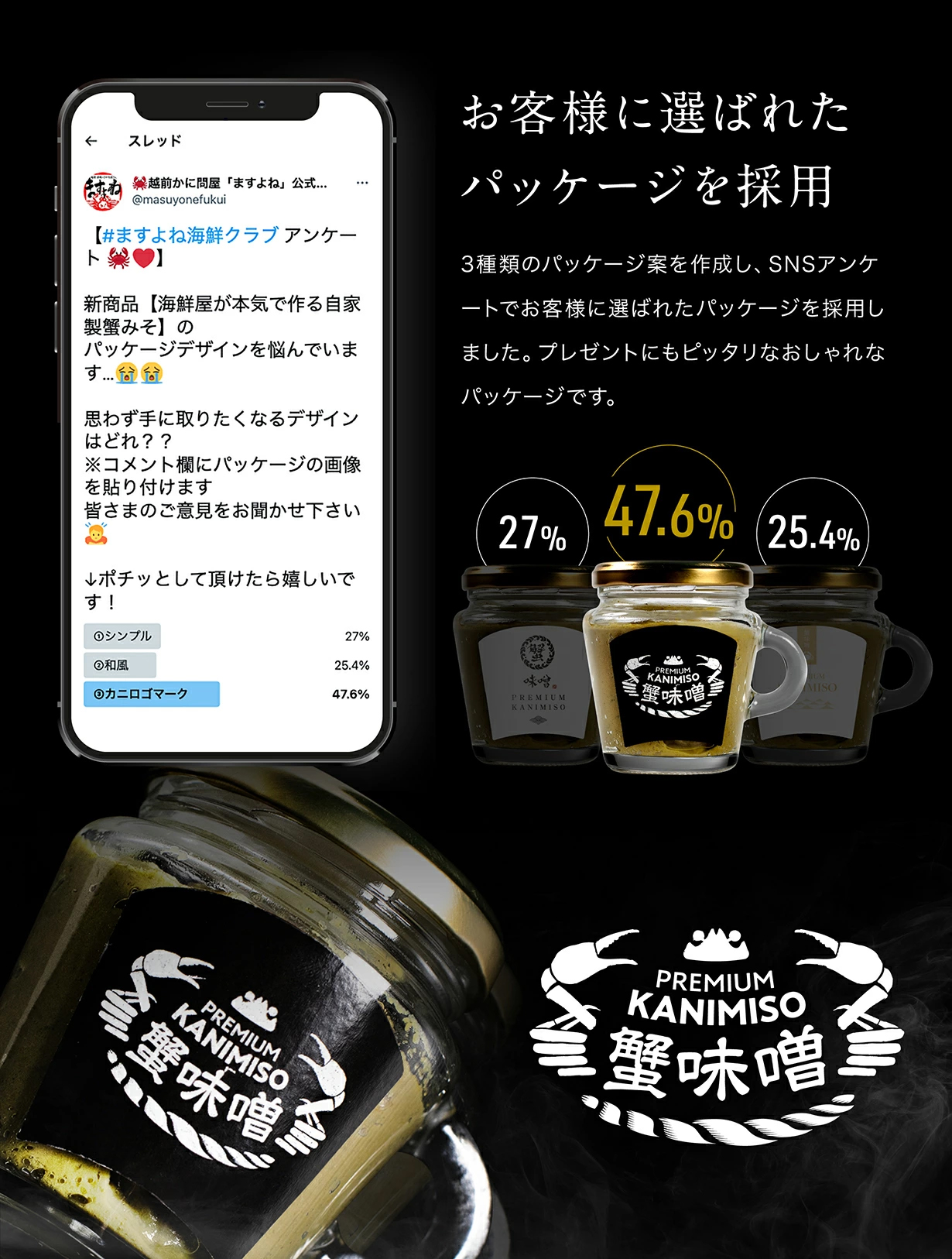 父の日 大人の高級味覚ギフト プレミアム蟹味噌100g×3個 瓶詰め 化粧箱入 珍味を超え大人の高級調味料へ 旨味コク芳醇 かにみそ カニ味噌 蟹みそ かに味噌｜masuyone｜15