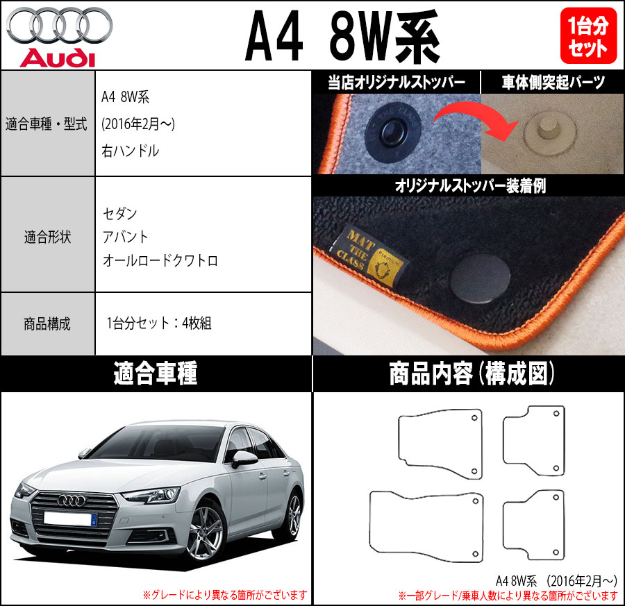 【ポイント10倍】アウディ A4シリーズ B9型 8W系 1台分セット