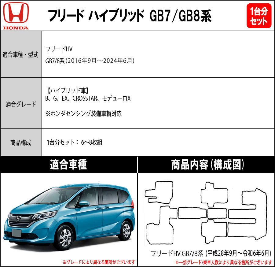 フリード 【ポイント5倍】ホンダ ハイブリッド GB7/8系 フロアマット