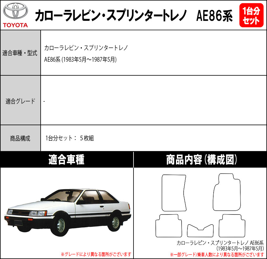 ポイント10倍】トヨタ カローラレビン スプリンタートレノ ハチロク