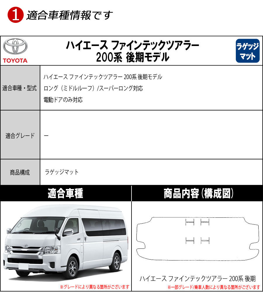 ポイント5倍】トヨタ ハイエース ファインテックツアラー 200系 後期モデル ラゲッジマットのみ【スポーツ】送料無料 TOYOTA :  to-ace-200-4s-rnomi : MAT THE CLASS - 通販 - Yahoo!ショッピング