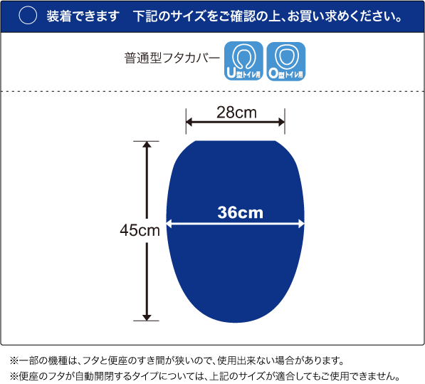 トイレフタカバー適合サイズ