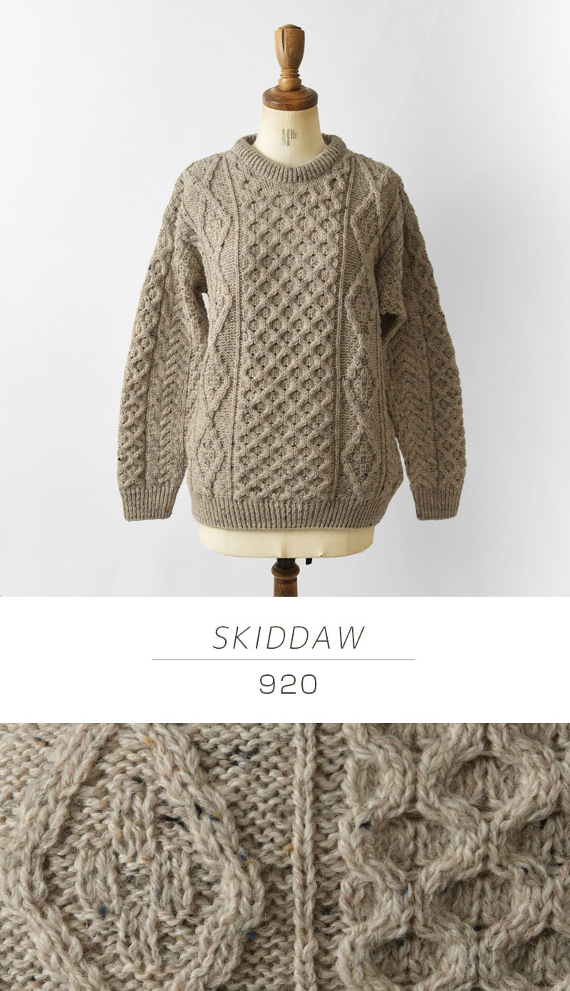 【Aran Woollen Mills アランウーレンミルズ】ヘリテージ ウーステッド ウール ケーブル編み ニット プルオーバー