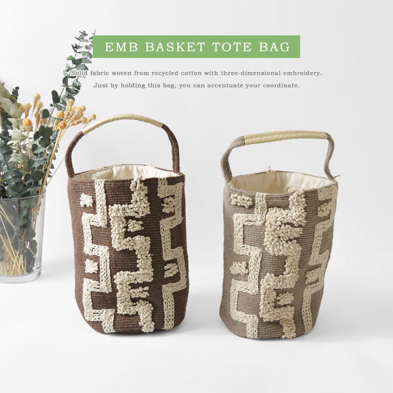 SALE 30%OFF beej ビージ EMB Basket tote bag / リサイクルコットン