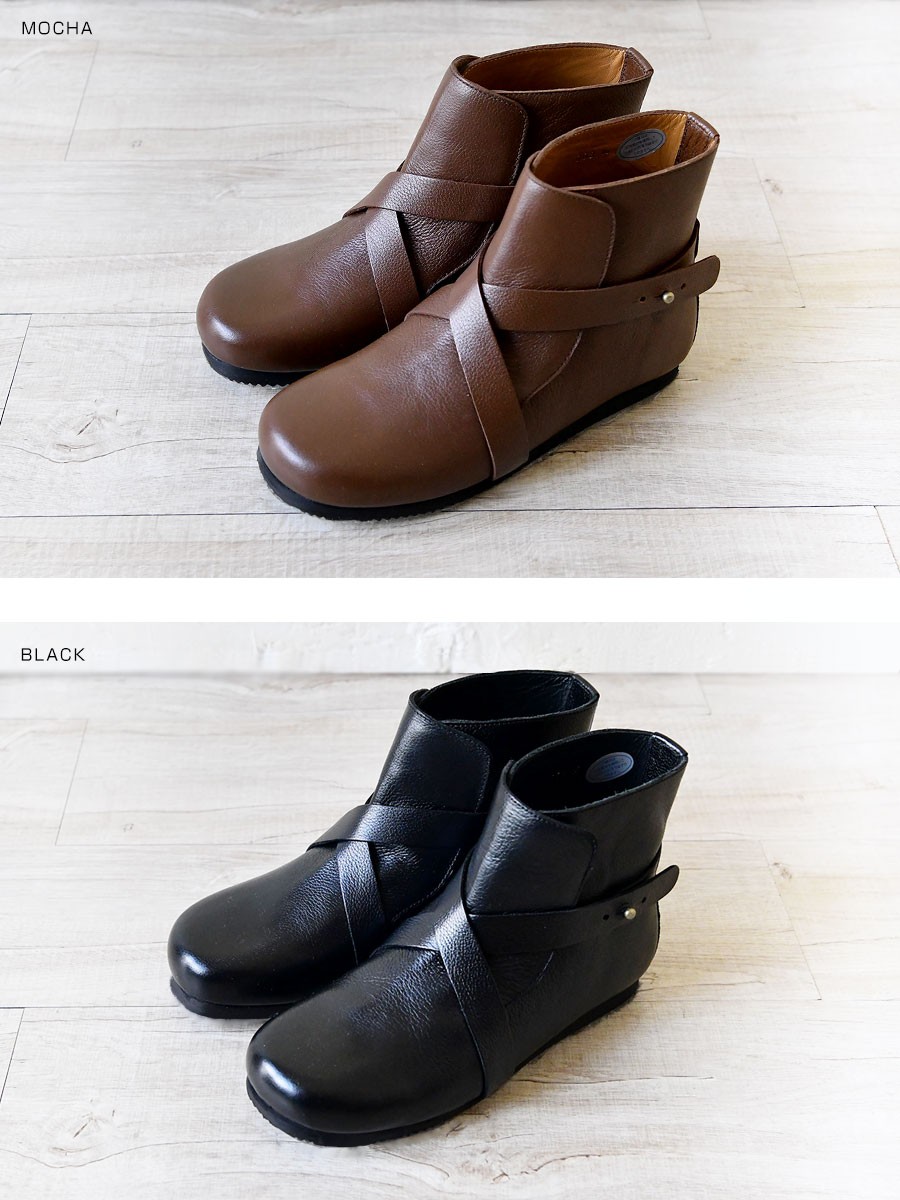 ブーツ レディース Blute ブリューテ クロスベルト ハーフ レザー 