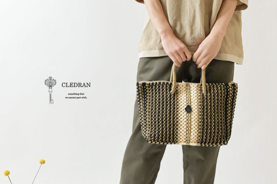 CLEDRAN クレドラン HAND KNITTING SQUARE TOTE ハンドニッティング