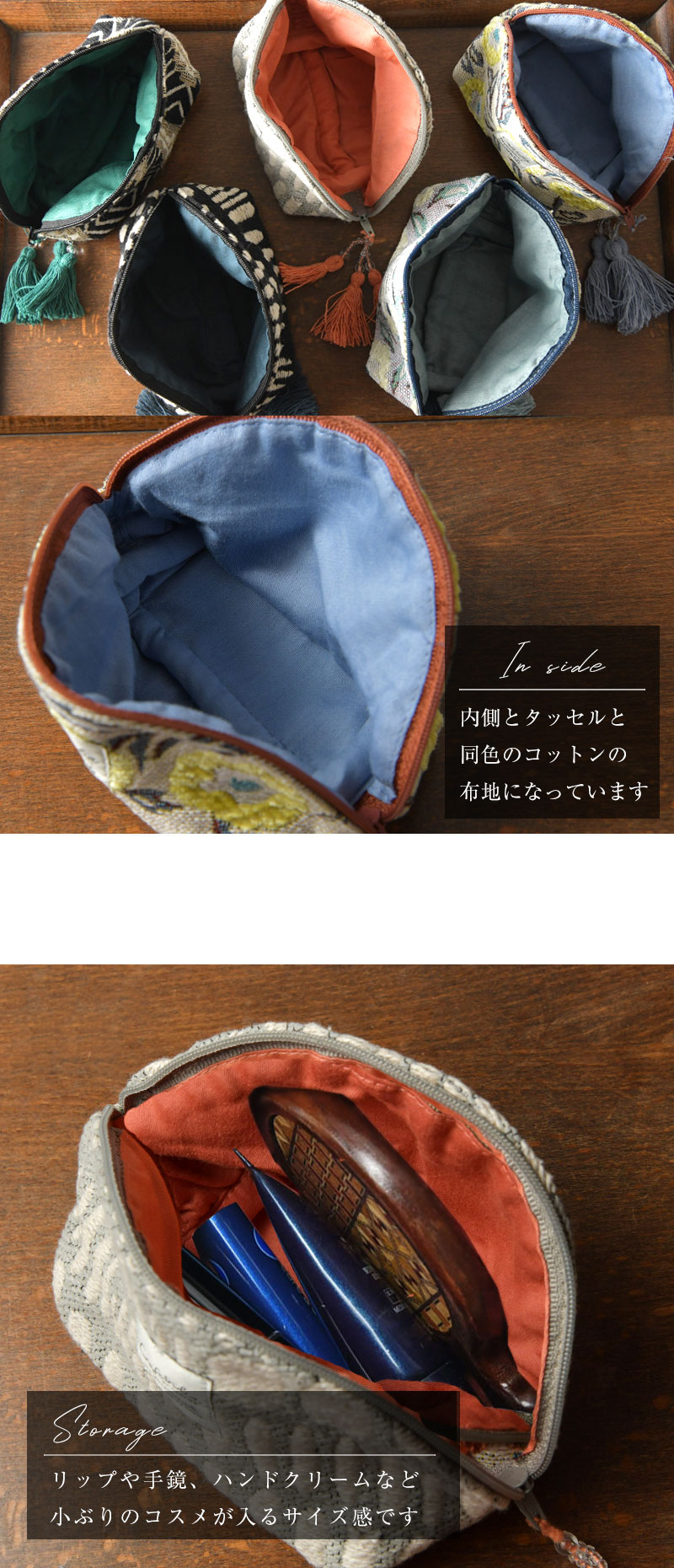 新品 ポーチ 小物入れ ホーウイン CXL 茶芯 オリーブ スタンプあり
