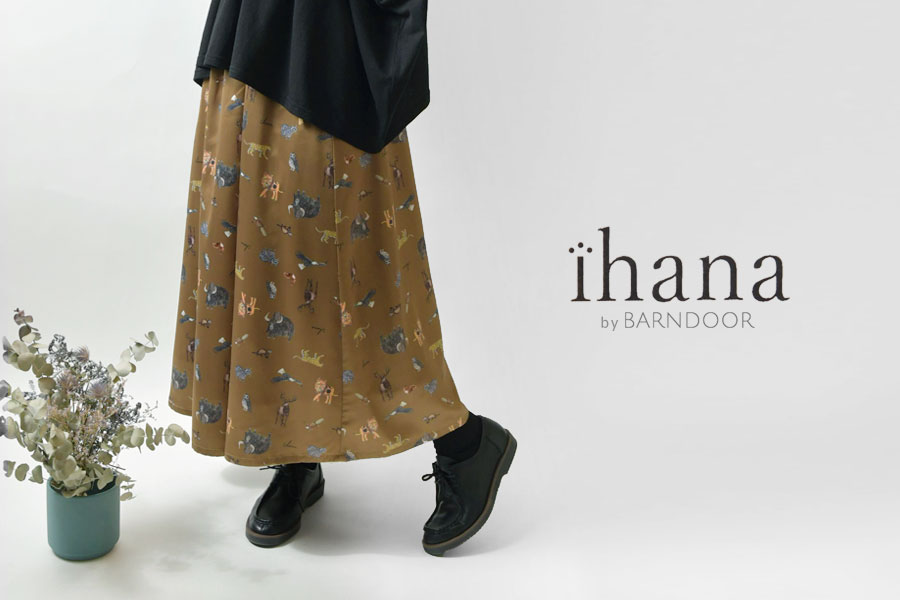 SALE 40%OFF ihana イハナ BARNDOOR バーンドア アニマル 総柄 フレア スカート 1162037G レディース 秋 冬  スカート ロング 裏地 サテン 動物 ゆったり 体型 :ihana1162037g:Matilda 通販 