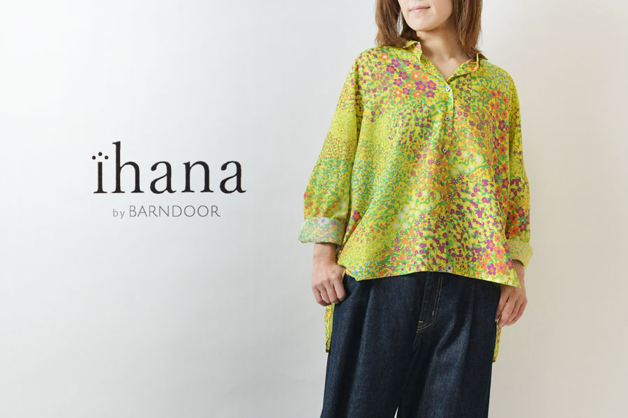 SALE 40%OFF ihana イハナ (BARNDOOR バーンドア) フラワー ガーデン プリント ワイド ブラウス  (1173040g)レディース 春 夏 花柄 北欧 ゆったり 体型カバー