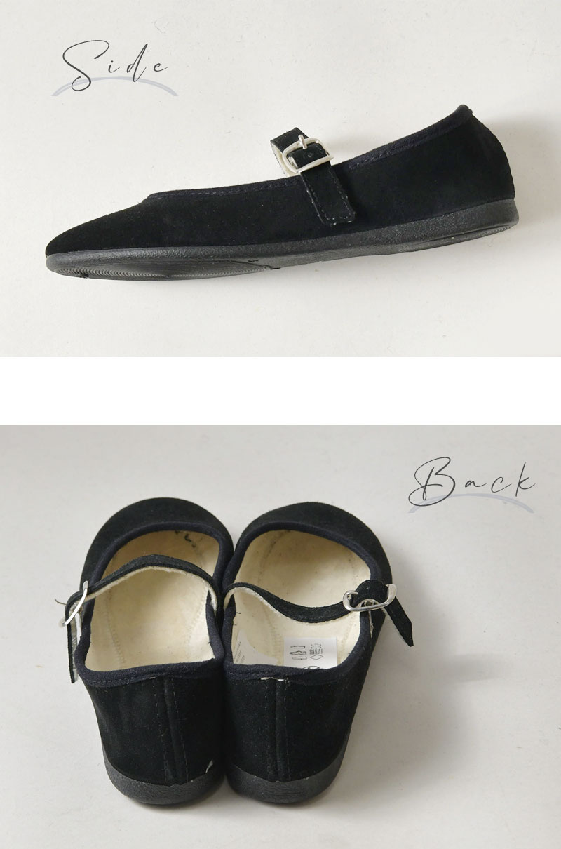 【JAVERFLEX ジャヴァフレックス】レザー ストラップ フラット シューズ