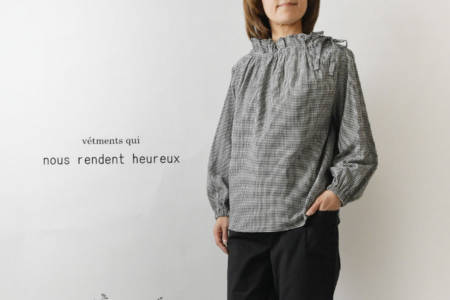 10%OFFクーポン ブラウス レディース nous rendent heureux ヌー