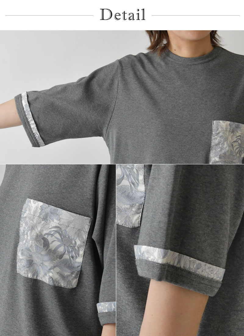 10%OFFクーポン Tシャツ レディース sosotto ソソット LIBERTYポケット フレンチスリーブ Tシャツ / カットソー 42511142 春 夏 半袖 綿100％ 花柄 フラワー sosotto 10%OFFクーポン Tシャツ レディース ソソット LIBERTY