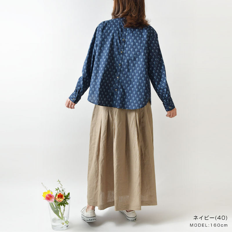 エスティークローゼットフラブシャス　シャツ　総柄　★リバティのお好きな方へ★ s.t.closet frabjous SALE 40%OFF エスティ・クローゼット