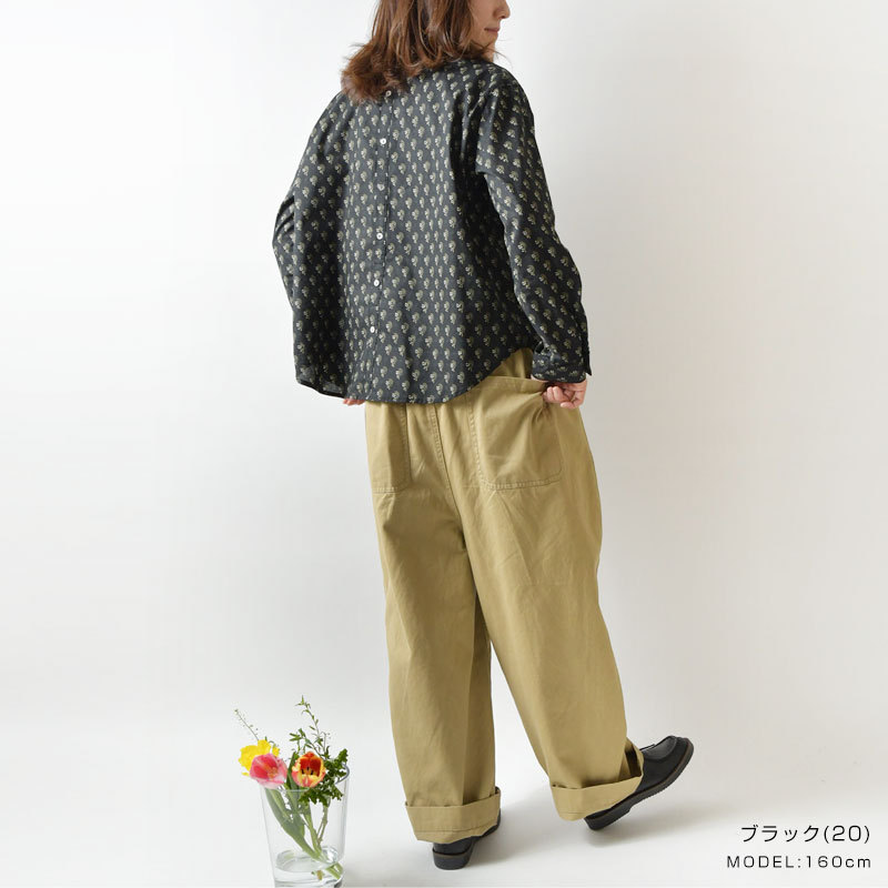 エスティークローゼットフラブシャス　シャツ　総柄　★リバティのお好きな方へ★ s.t.closet frabjous SALE 40%OFF エスティ・クローゼット
